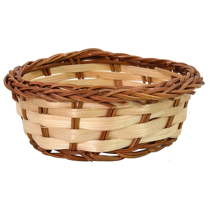 Cesta bicolor baja de mimbre cm ø 9,5x4 h