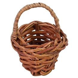 Dark wicker basket with handle cm ø 4,5x4,5 h
