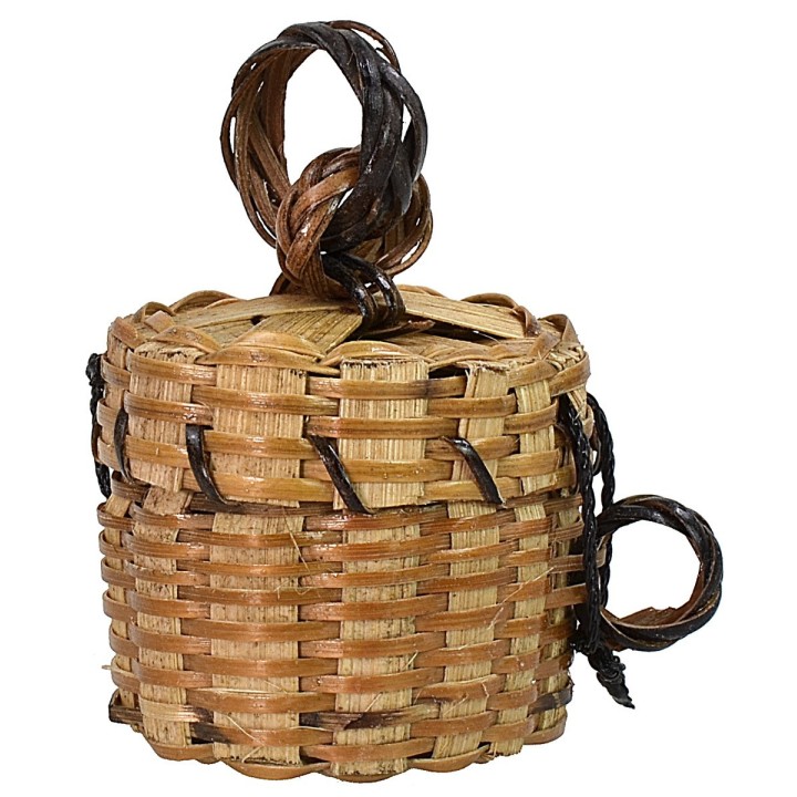 Wicker basket with lid cm ø 4,5x6,5 h