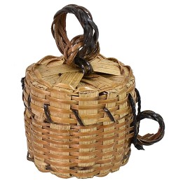 Cesta con coperchio in vimini cm ø 4,5x6,5 h
