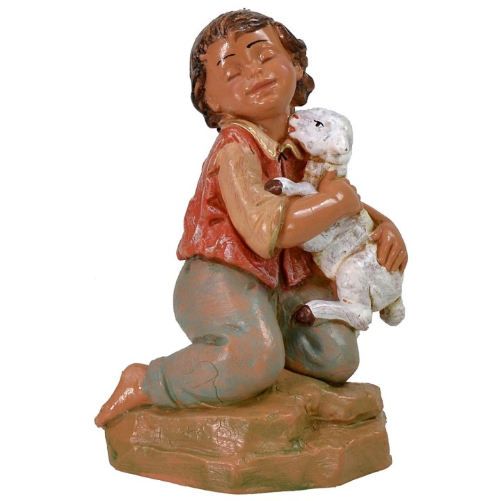Niño arrodillado con cordero serie 30 cm Fontanini