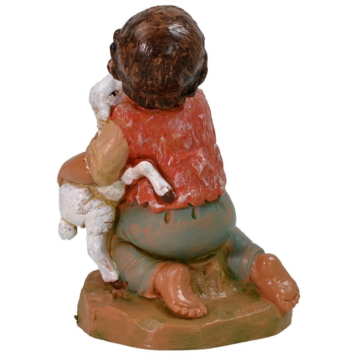 Child kneeling with lamb series 30 cm Fontanini