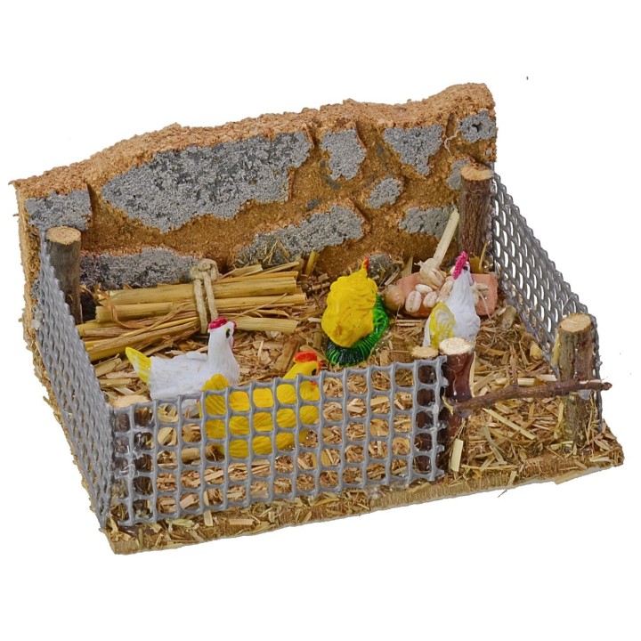 Pen with hens cm 12x10x5,5 h