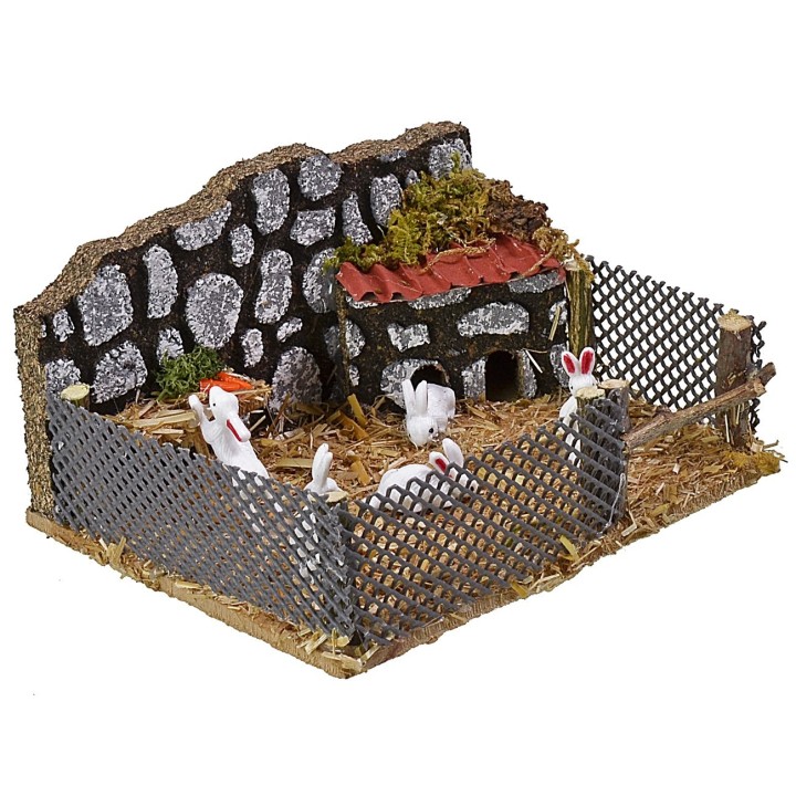 Enclosure with rabbits cm 12x10x6,5 h