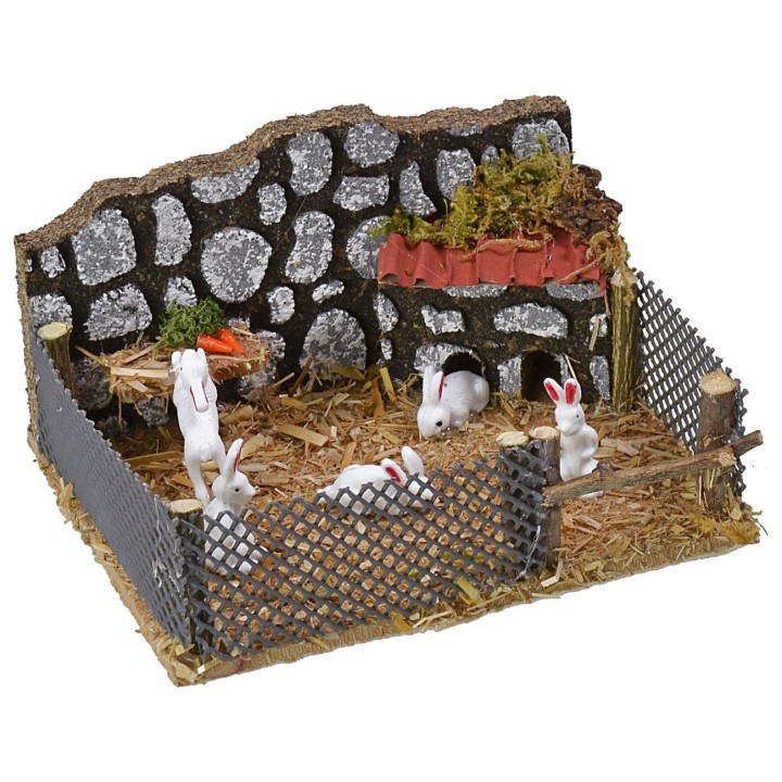 Enclosure with rabbits cm 12x10x6,5 h