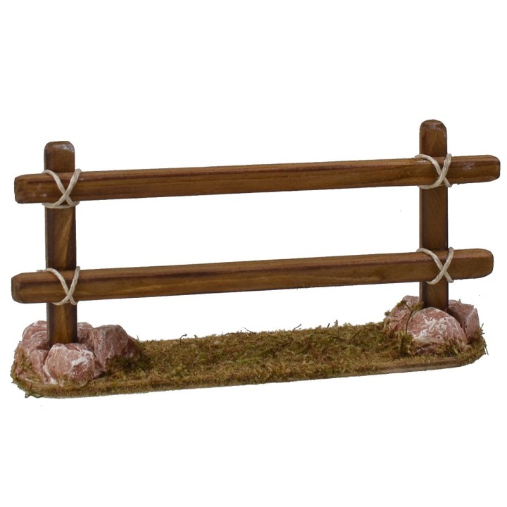 Valla de madera con piedras de 13x3x6,5 cm h