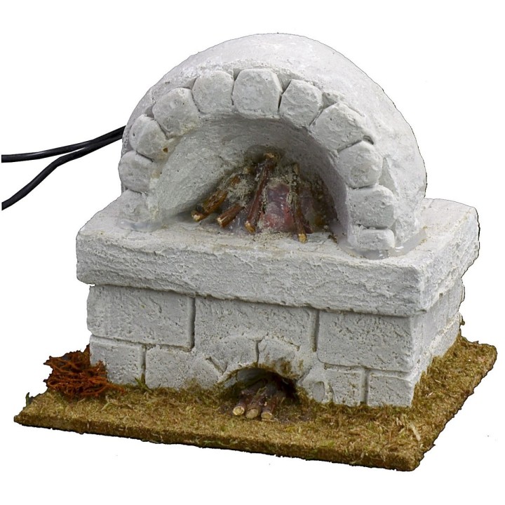 Horno con fuego funcionando cm 10,5x8x10 h