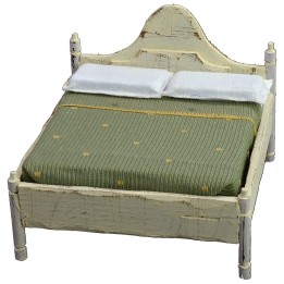 Double bed in white wood cm 12x13,5x10 h