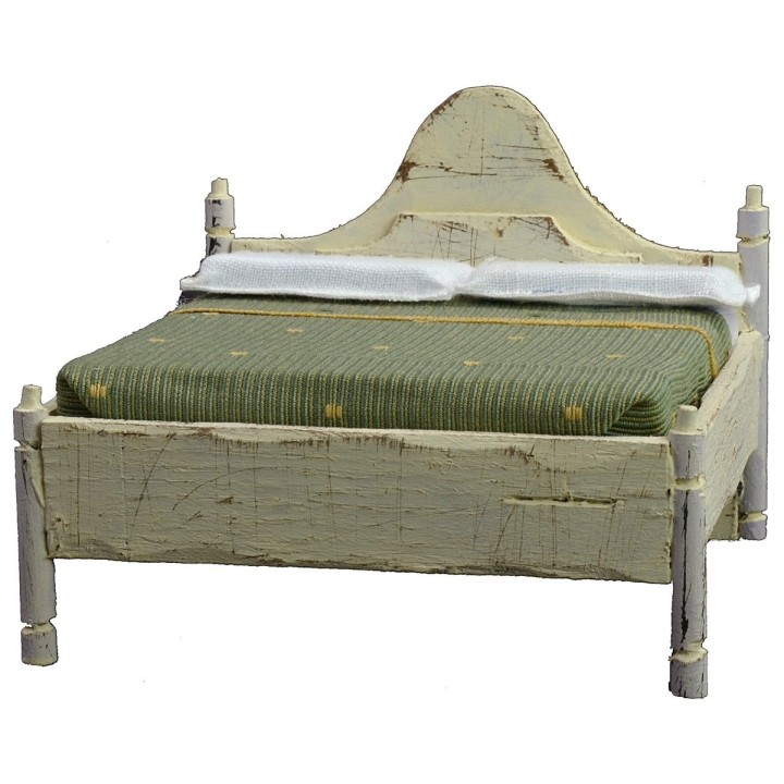 Cama matrimonial de madera blanca cm 12x13,5x10 h