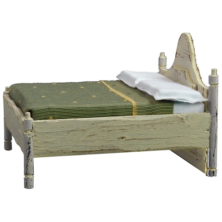 Cama matrimonial de madera blanca cm 12x13,5x10 h