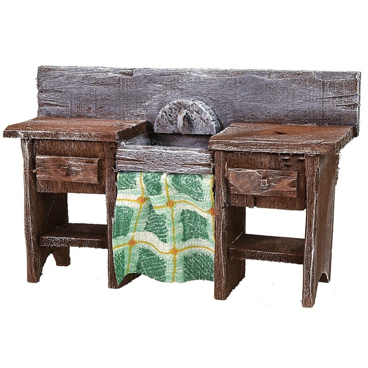 Lavandino in legno antichizzato cm 13x4x8 h