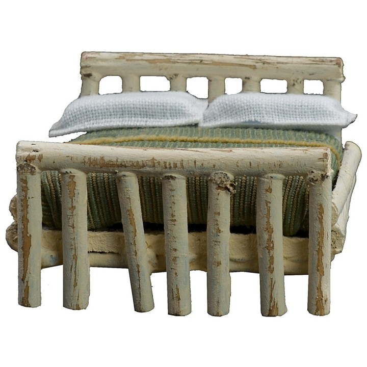 Cama blanca de dos plazas cm 6,5x7,5x4 h