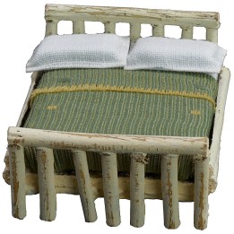 Cama blanca de dos plazas cm 6,5x7,5x4 h