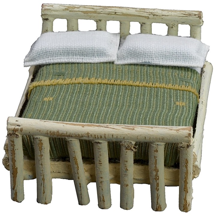 Cama blanca de dos plazas cm 6,5x7,5x4 h