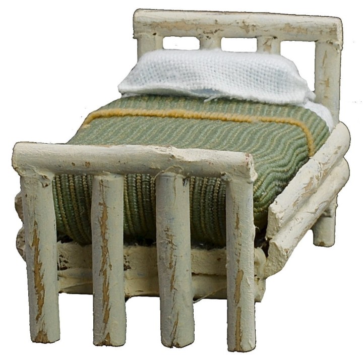 Cama blanca de una plaza cm 4,5x7x4 h