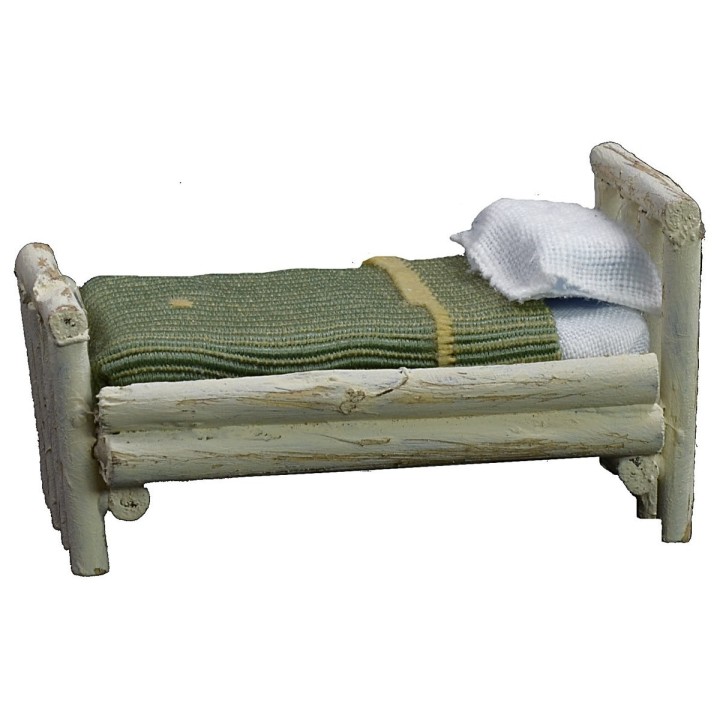Cama blanca de una plaza cm 4,5x7x4 h
