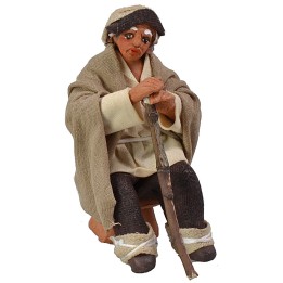 Pastore seduto con bastone serie 10 cm Lux