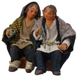 Pareja de borrachos sentados serie 10 cm