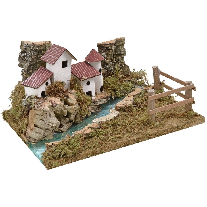 Paisaje con río efecto profundidad