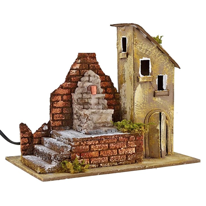 Casa con fuente funcional anexa cm 25x16x21 h