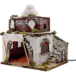 Casa Árabe con tienda iluminada cm 26x20x30 h.