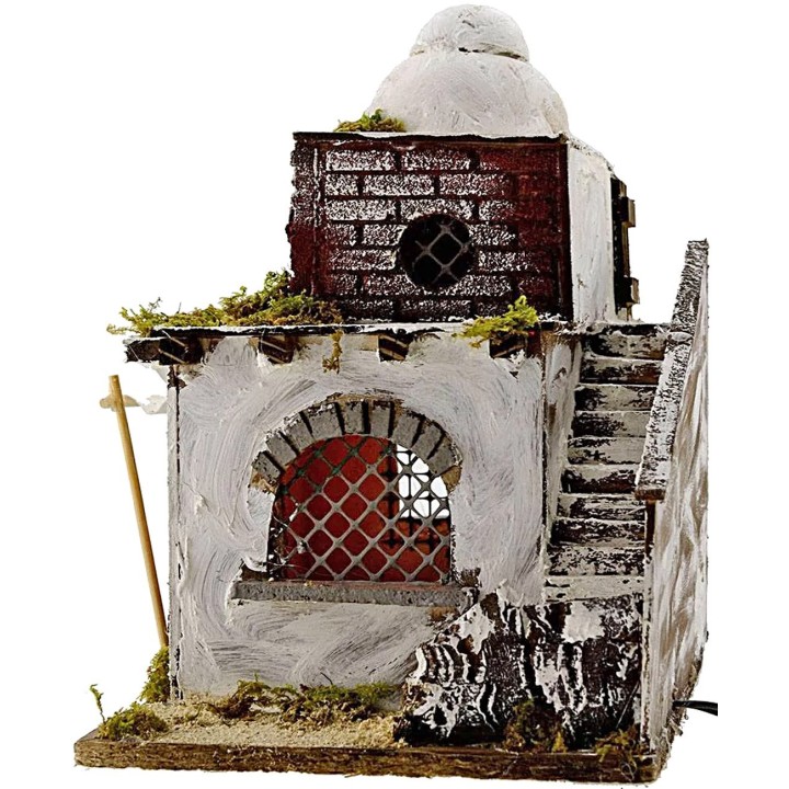 Casa Araba con tenda illuminata cm 26x20x30 h.