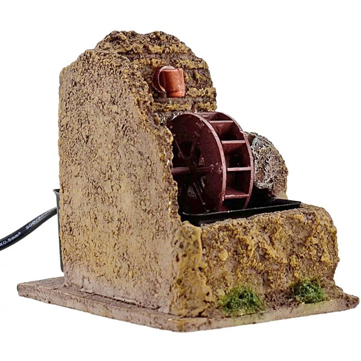 Water mill running presepe cm 12x10x13 h.