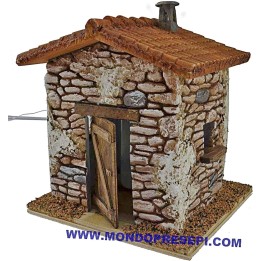 Casa in pietra con fumo cm 15x12x19 h.