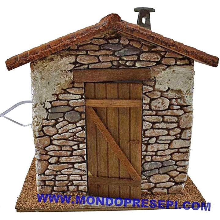 Stone house with smoke cm 25x22x24 h.