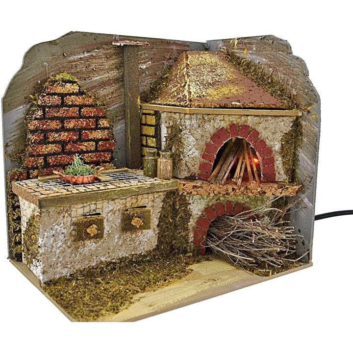 Cucina con forno con effetto fuoco cm 20x14x18 h.