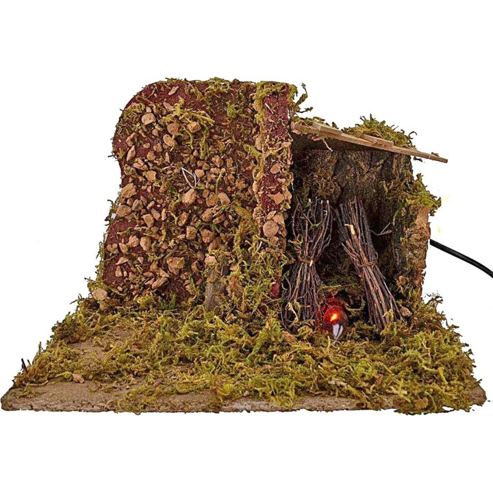 Fuoco presepe funzionante cm 26x15x17 h.