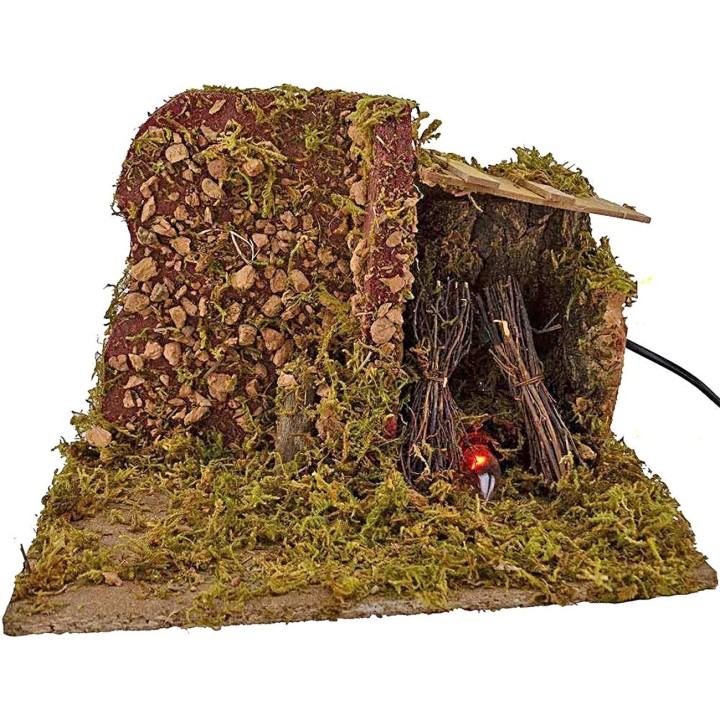 Fuoco presepe funzionante cm 26x15x17 h.