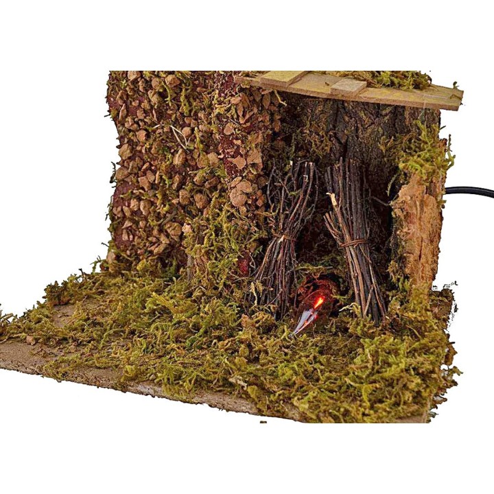 Fuoco presepe funzionante cm 26x15x17 h.