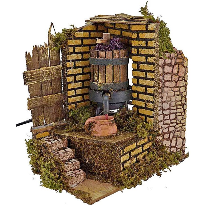 Torchio con vino funzionante cm 10x15x15 h.