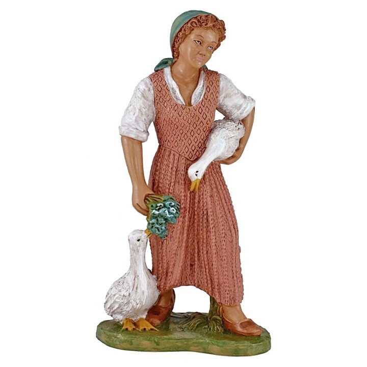 Peasant with geese 30 cm in pvc Euromarks