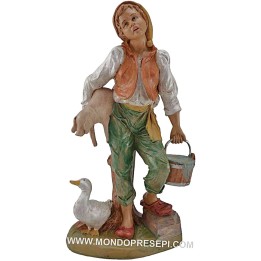 Contadino con animali e secchio 30 cm Lux Euromarchi