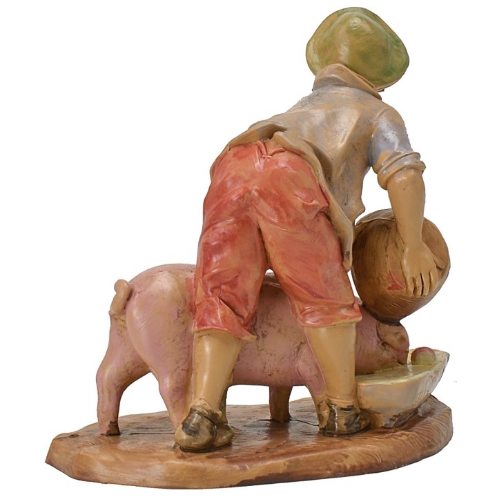 Boy with pig 15-16 cm lux Euromarchi