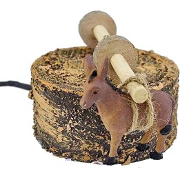 Molino con burro en movimiento - belén