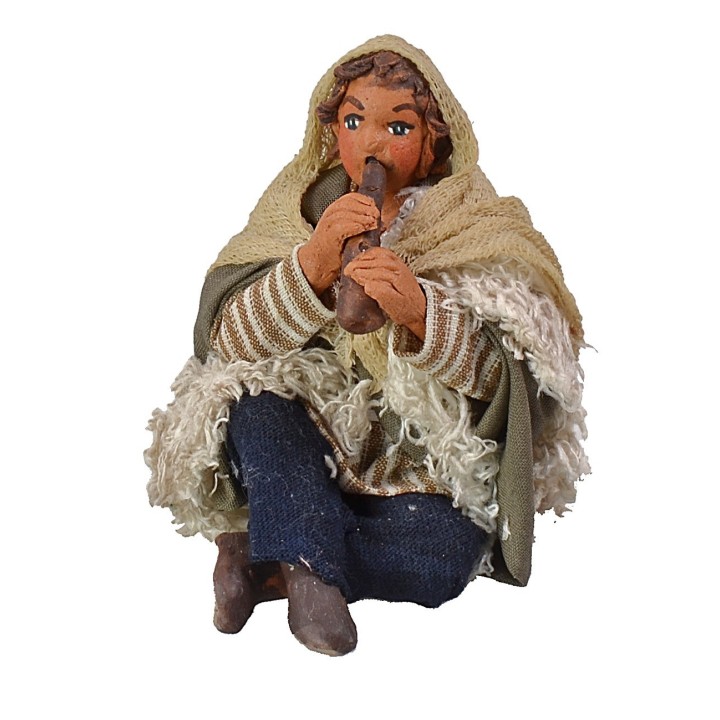 Ragazzo seduto con piffero serie 12 cm Lux
