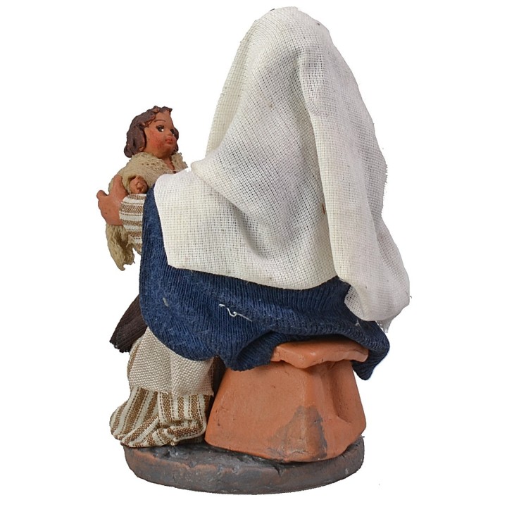 Madre sentada con niño serie 12 cm