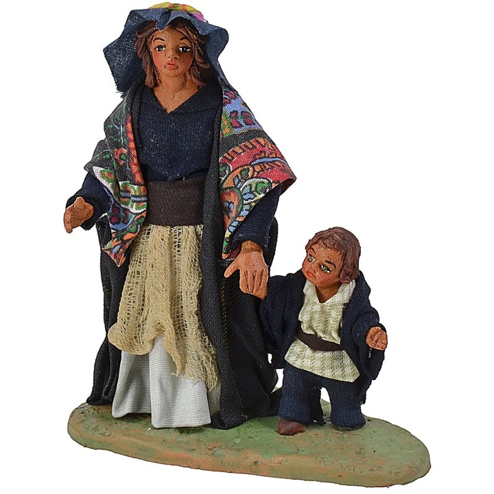 Mujer con niño serie 12 cm