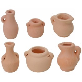 Set de 6 ánforas surtidas de 2-3,2 cm de altura