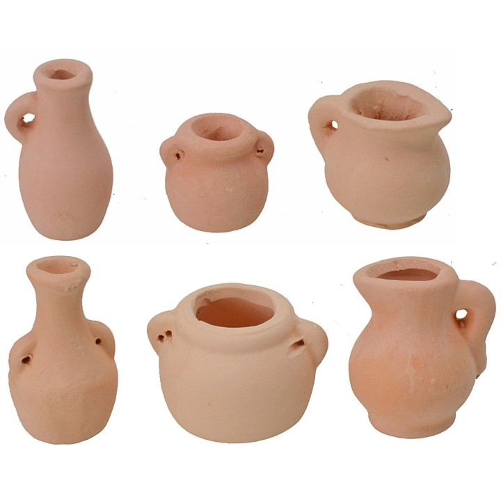Set of 6 assorted amphoras cm 2-3.2 h