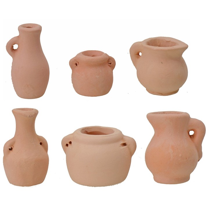 Set de 6 ánforas surtidas de 2-3,2 cm de altura