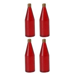 Set of 4 red bottles cm 3,4 h