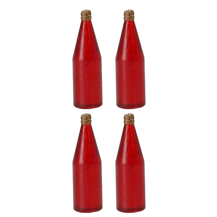 Set of 4 red bottles cm 3,4 h