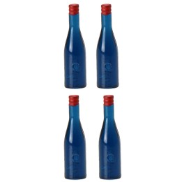 Set of 4 blue bottles cm 3,6 h