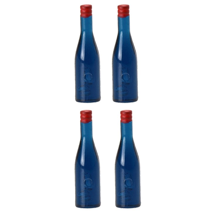 Set of 4 blue bottles cm 3,6 h