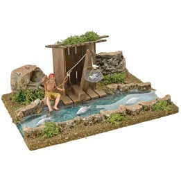 Fiume ef. profondita con baracca pescatore