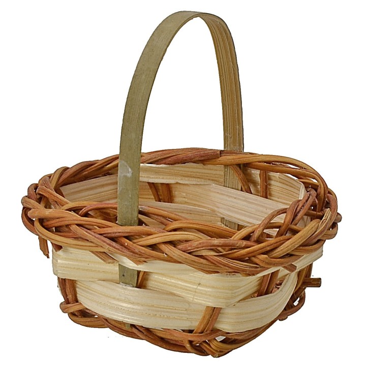 Two-tone wicker basket cm 5x4x5 h